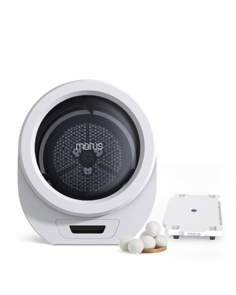 Chalk White / Morus Zero + 4 Wheel Dolly + Wool Dryer Balls (6pcs)