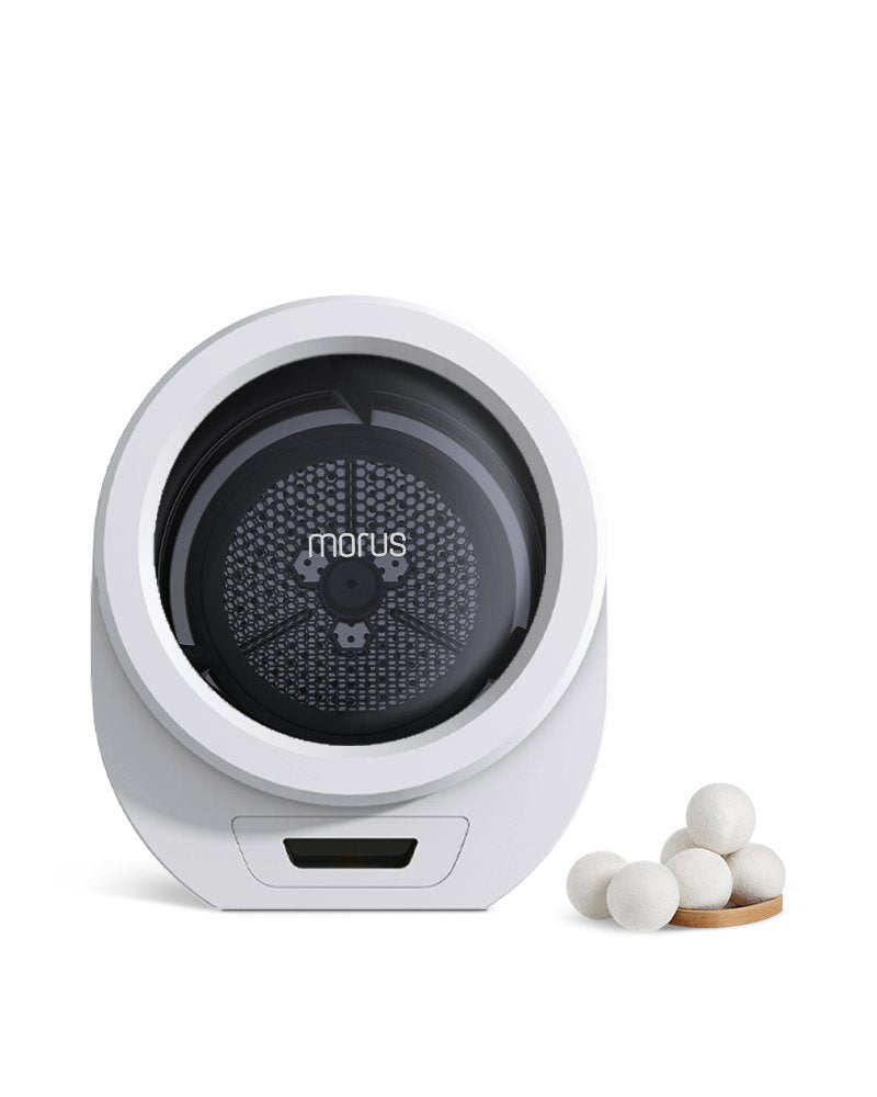 Morus Zero Portable Clothes Dryer 110-120V 0.8 cu.ft. - Chalk White / Morus  Zero + Wool Dryer Balls (6pcs)