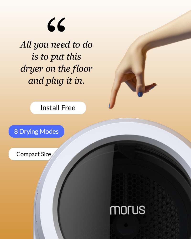 Morus Zero Ultra-fast Portable Clothes Dryer for Apartment, Tiny Home or RV