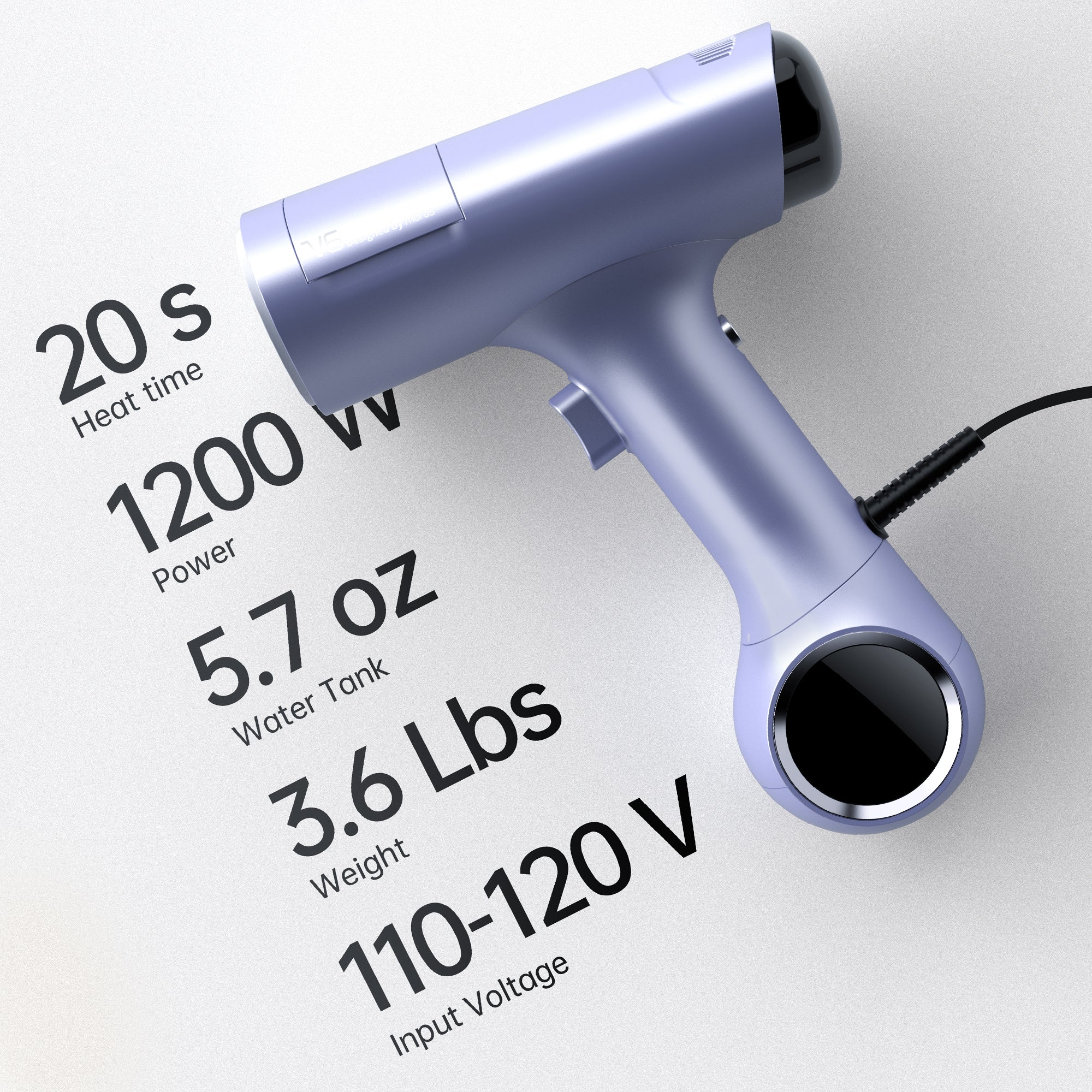 Morus V6 Vacuum Garment Steamer,Vacuum Sution Ironing Technology,1200W Steamer for clothes, Portable & Compact Handheld Design, 20-Second Heat up